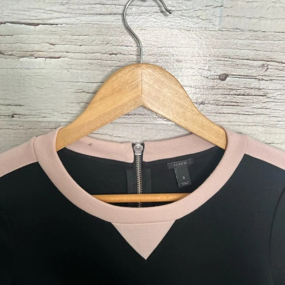 J crew size 0 long sleeve  pink black wool blend dress - Picture 4 of 10